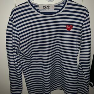 Blue & white comme des garçon striped long sleeve